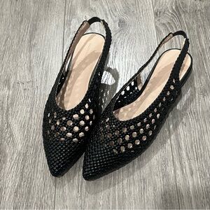 Something Navy Larissa Woven SlingBack Flats